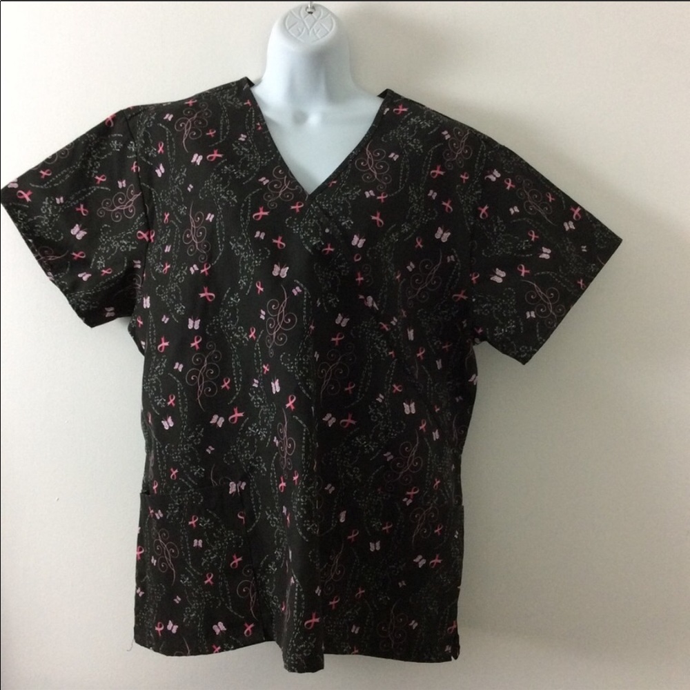 Pink Ribbon scrub top